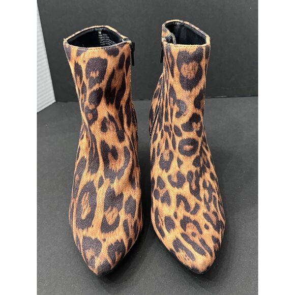 Rampage Leopard Animal Print Ram-Teeny Ankle Boots Pointed Toe Mid Heel Size 7 - Picture 4 of 8